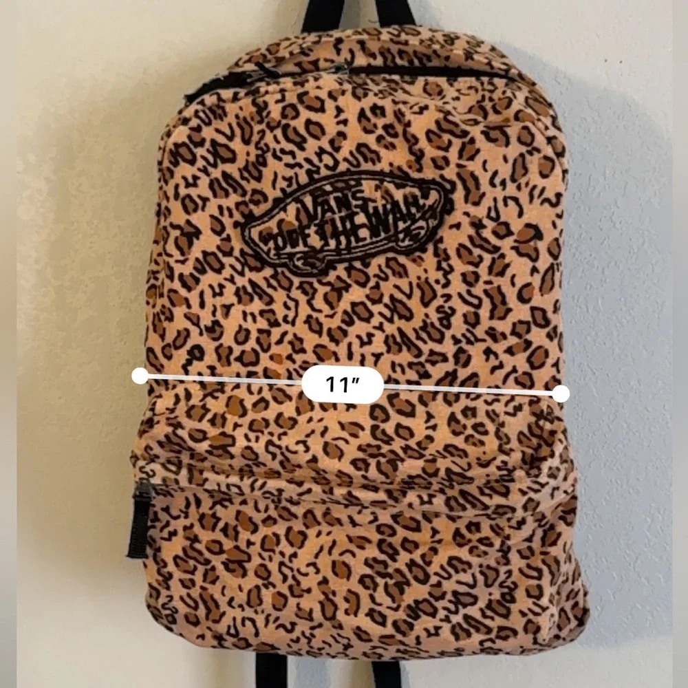 Vans Leopard Print Backpack with Black Logo - Picture 4 of 6